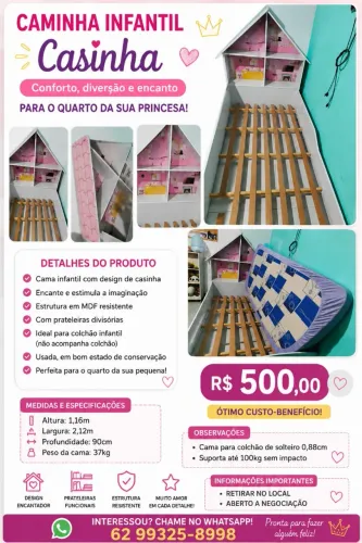 Cama Infantil Casinha Solteiro
