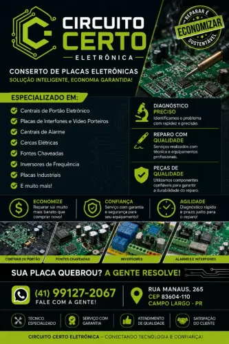 Concerto de placas eletrônicas 