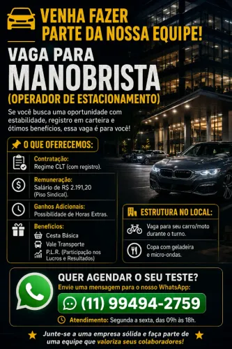 Operador de Estacionamento (Manobrista)