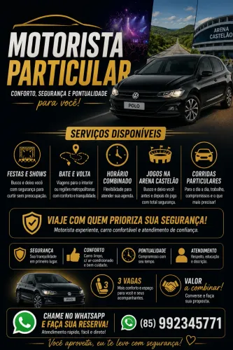 Motorista Particular - Segurança e Preço Justo