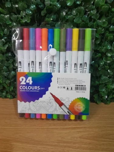 Caneta Ponta Dupla Dual Brush 24 Cores Lettering E Aquarela