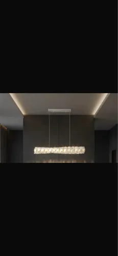 Lustre Pendente LED Cristal 100cm Nitrolux LTP-021 3 Cores Moderno Luxo