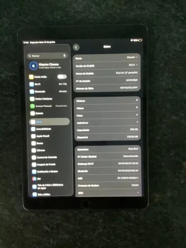 ipad air 3 256gb wifi5g + chip 4g + carregador e cabo