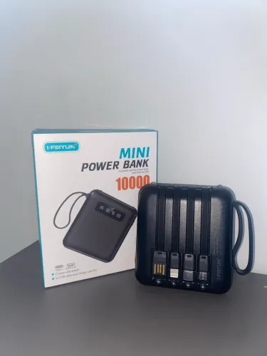 Power Bank 10000mAh Mini I-Feiyun com Cabos Integrados e Display Digital