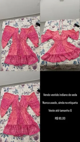 Vendo vestido indiano de seda novo