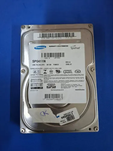 HD 40GB IDE Samsung Funcionando