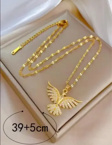 Colar Feminino Fenix banhado a Ouro com Zircônia