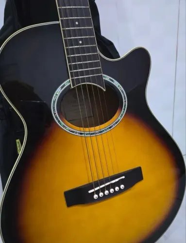 Kit Violão Elétrico Giannini Aço Folk Afinador + Acessórios Cor Gd1 Eq - Vsbs