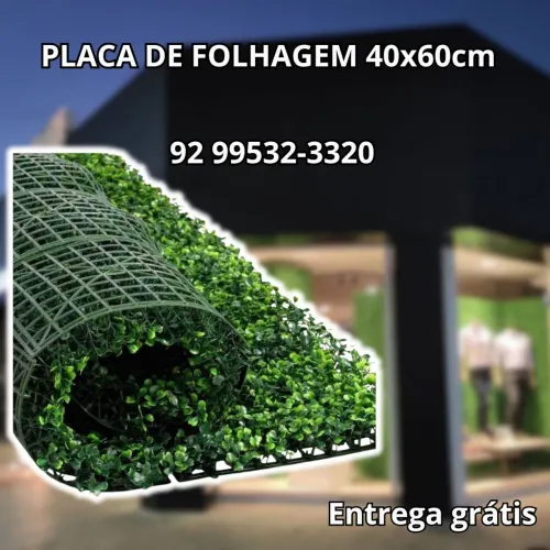 Placa de Folhagem Artificial 40x60cm - Muro Inglês Decorativo