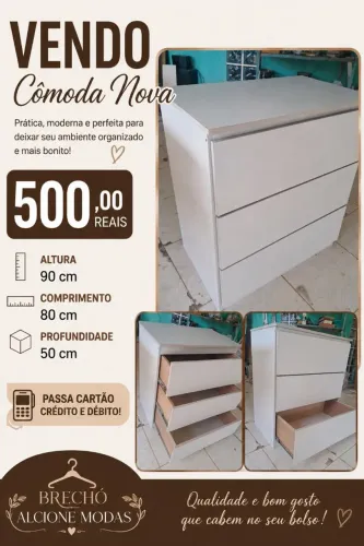 Cômoda em mdf nova