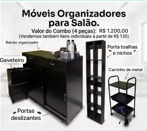 Combo de Móveis Organizadores para Salão