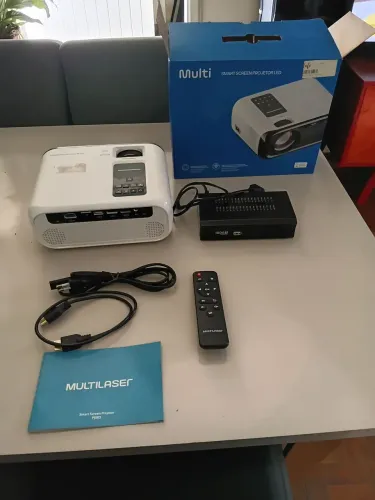 Progetor multilaser smart Led, mais conversor pra TV tela 220 polegadas até 40 canais 