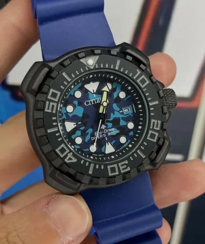 Relógio "Premium" Citizen Promaster Eco-Drive Azul Grafite Diver Masculino