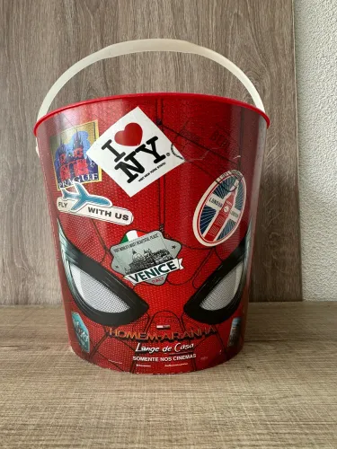 Balde Colecionável raro Spider-Man Cinemark Far From Home M&Ms Campinas-sp