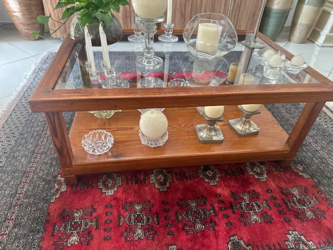 mesa de centro pinho de riga madeira de demolição 