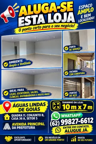 Alugo loja no setor 05 águas lindas de Goiás
