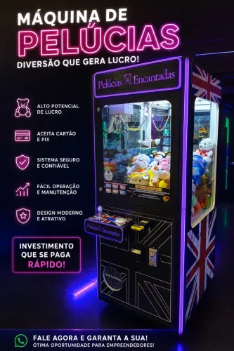 MÁQUINA DE PELÚCIAS PROFISSIONAL - COMPLETA E PRONTA PARA OPERAR