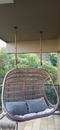 Balanço de teto de fibra, para 02 pessoas, produto de alta qualidade, com almofadas