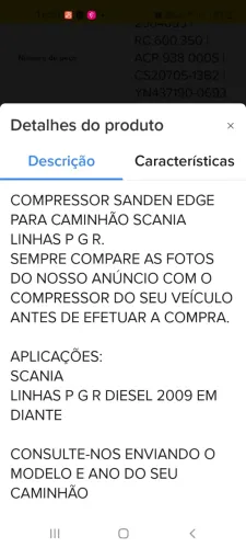 Compressor de ar condicionado  da scania w009 em diante