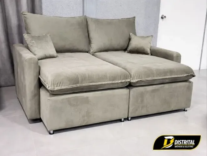 Sofá Cama Xangai Molas Ensacadas D26 180m Novo
