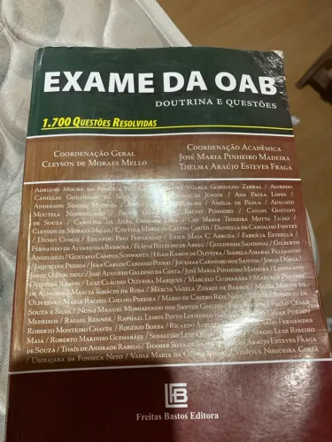 Livro Exame da OAB , Doutrina e 1.700 questões. O Melhor . Me aprovou . Apenas 49,00