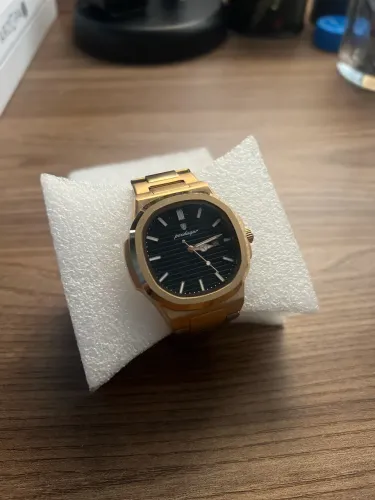 Relógio Masculino Poedagar 6132 Luxo Dourado (Estilo Nautilus)