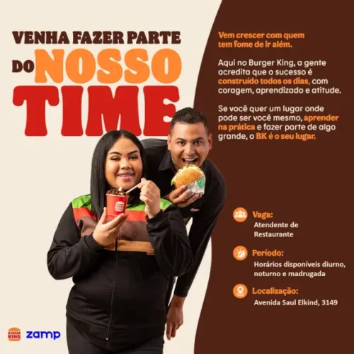 Vaga de Emprego | Atendente de Restaurante