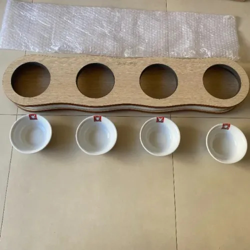 Rf169 Comedouro 4 potes porcelana para gatos e cachorros luxuoso pet