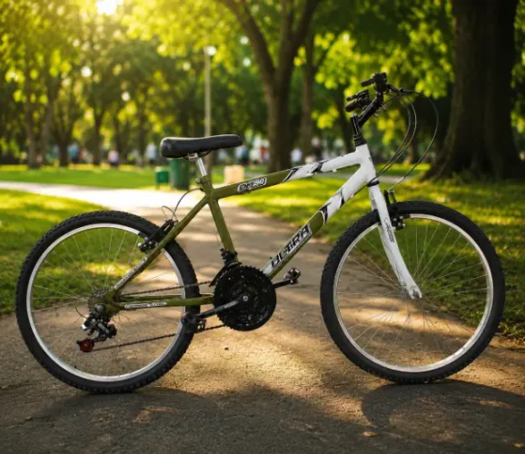 BICICLETA COM MARCHA NOVA NA CAIXA!!! NOTA FISCAL E GARANTIA!!!