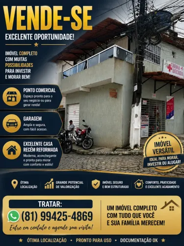Prédio comercial com casa recém reformada 