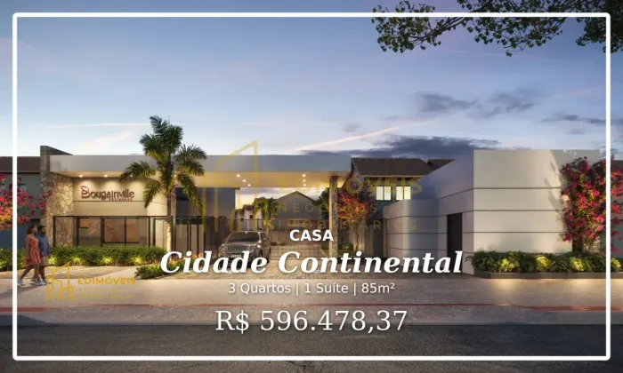 Casa moderna com 3 quartos no Cidade Continental Ideal para sua família!