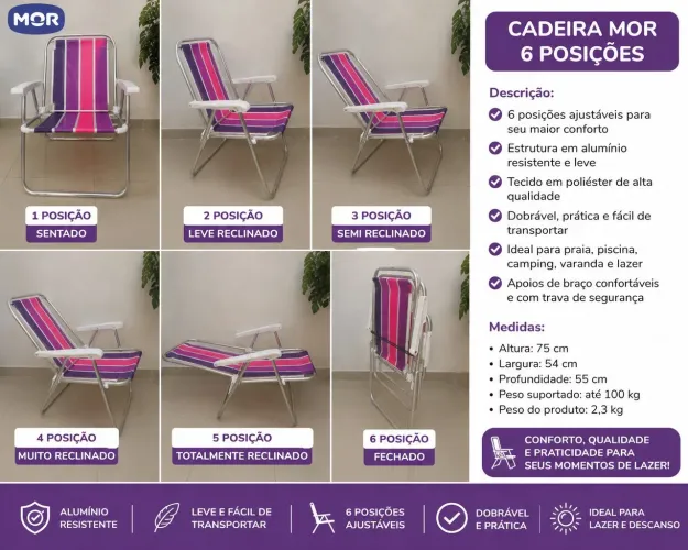 Cadeira mor 6 posições