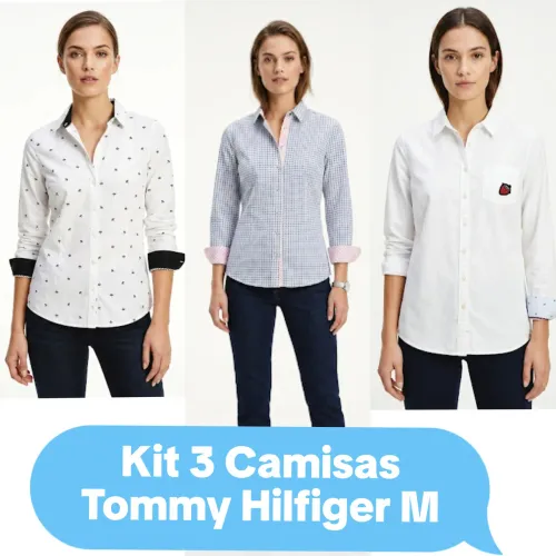 Kit 3 camisas Tommy feminina M
