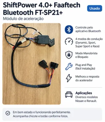 Módulo de aceleração Faaftech ShiftPower 4.0+ Bluetooth - FT-SP21+