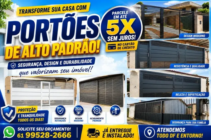 Portão e grades.