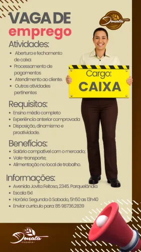 Vaga para Caixa