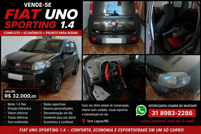 Fiat Uno Sporting 1.4 EVO Fire Flex 8V 4P 2012