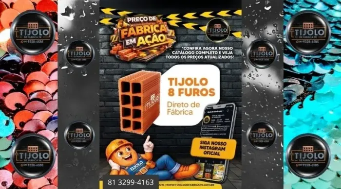 tijolo 8 furos para construção civil 