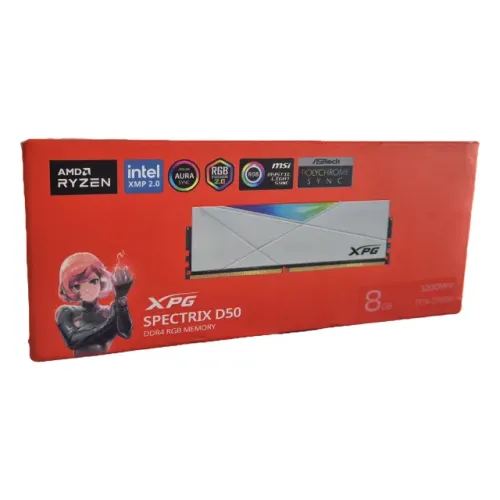Memória DDR4 XPG Spectrix D50, 8GB, 3200Mhz, RGB, White