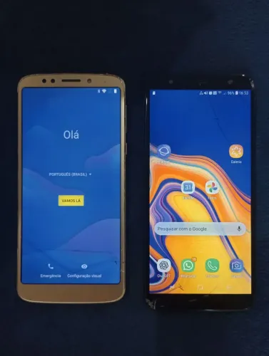 Moto E5 + Galaxy J4 Core - 2 Celulares Usados Funcionando (ler descrição)