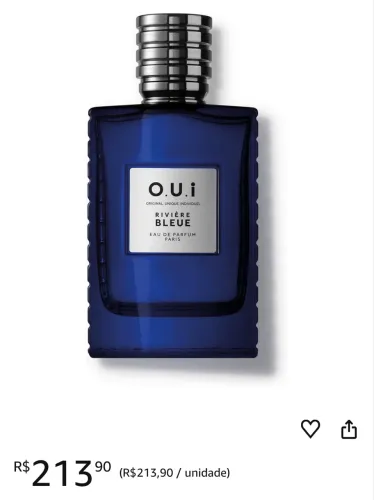 PERFUME MASCULINO O.U.I RIVIÈRE BLUE