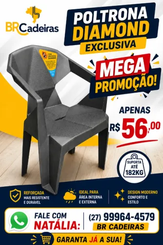 cadeira modelo diamante 182kg
