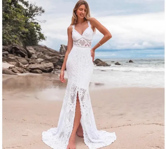 Vestido noiva civil / pré wedding renda branco
