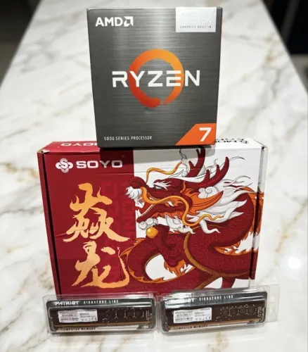 KIT PLACA MÃE B450 RYZEN 5700 RAM 32GB DDR4 - NOVO