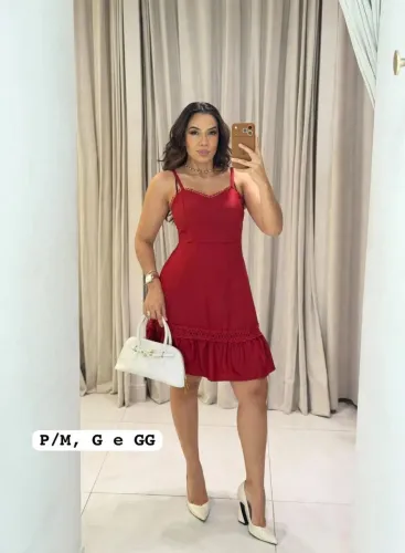 Vestido feminino de sarja