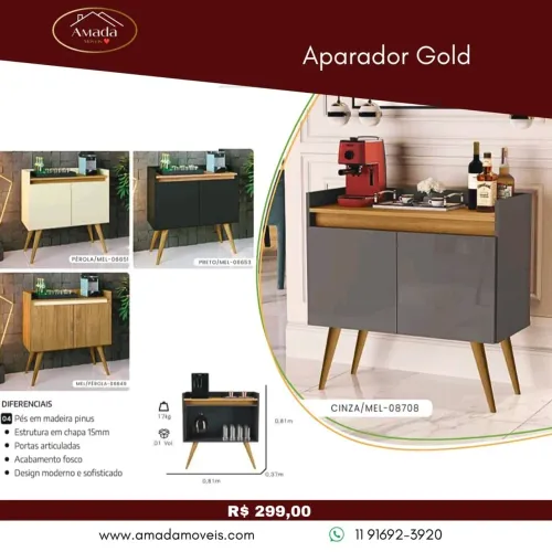 Aparador Gold - à pronta entrega 