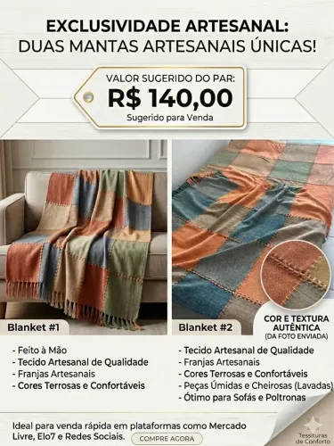 DUAS MANTAS ARTESANAIS