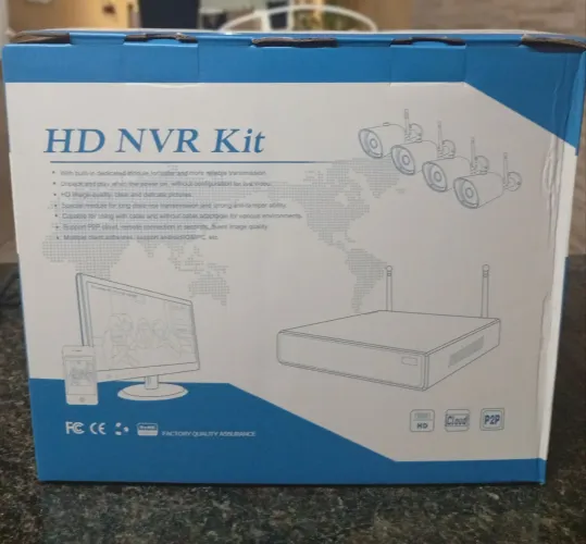 Kit Câmeras de Segurança Wireless HD 4 Câmeras + NVR Monitoramento Wi-Fi