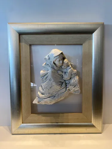 quadro com escultura barbetta flavia vera porcellana italiana