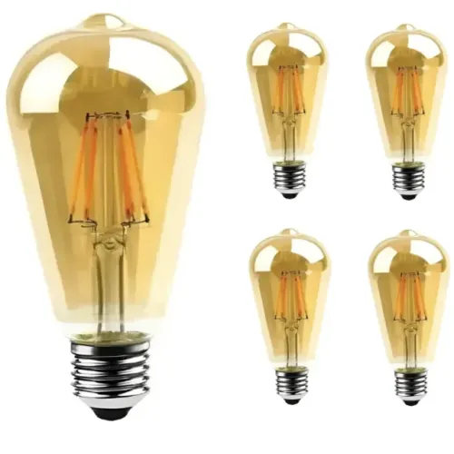 Kit 5 Lâmpada Led 4w Pera St64 Bivolt Retro Vintage Astraled